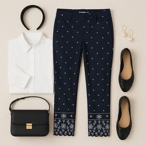 Old Navy embroidered cropped pants